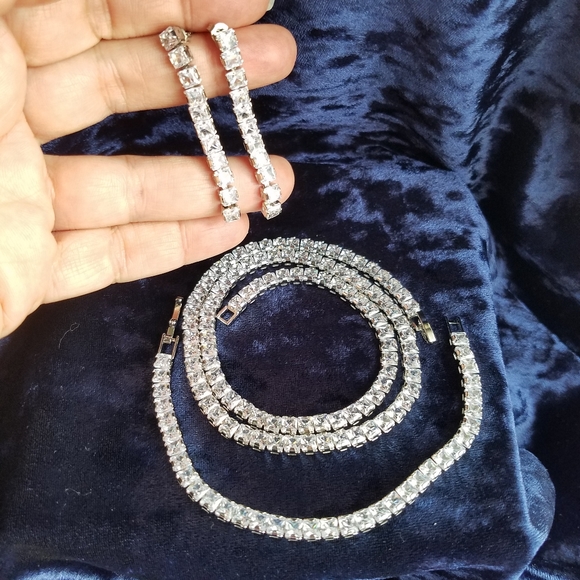 Swarovski Elements 925 Sterling Silver Princess-cut Square Tennis Bracelet NEW - Picture 3 of 9